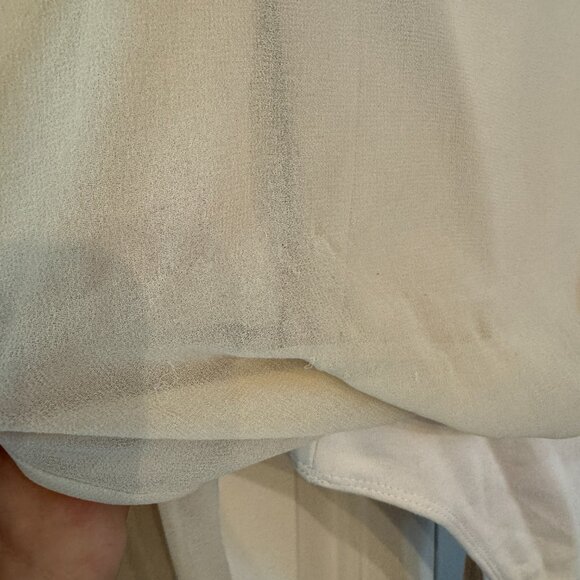 ARITZIA Wilfred Cream Chiffon Bodysuit Blouse | Size Small - Picture 5 of 11